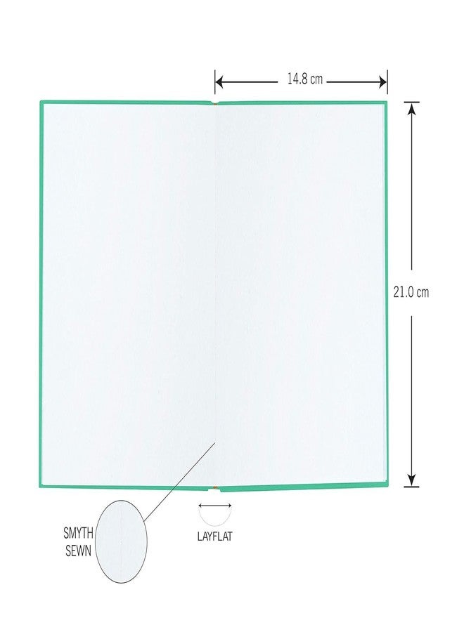 MENORAH مينورا - دفتر رسم فني A5 - 140 غرام/متر مربع - (58 ورقة / 116 صفحة) - دفتر رسم أنيق - (المقاس: 21.0 سم × 14.8 سم) - مصنوع يدويًا - دفتر رسم كاساتا (نعناع حلو - فراشة) - بورتريه - Image 4